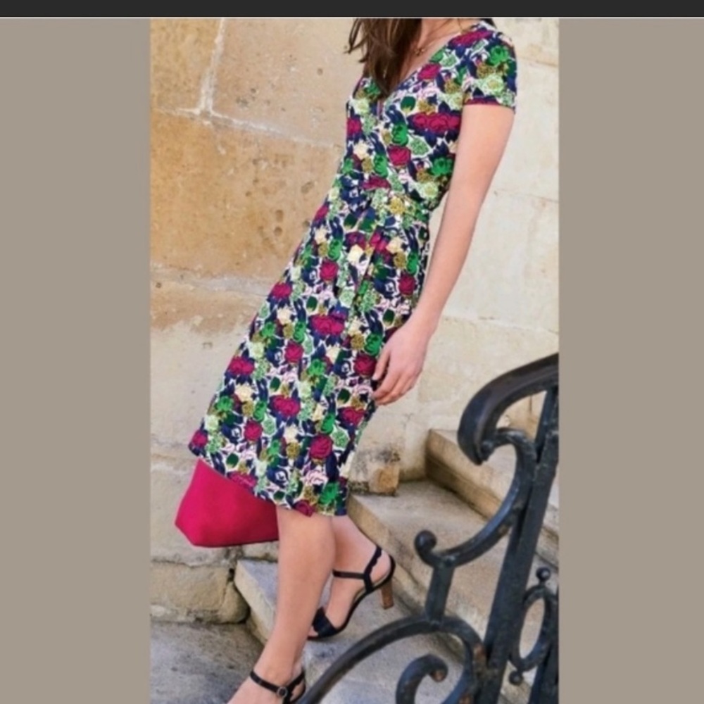 Boden Summer Floral Wrap dress